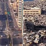 עזה לפני ואחרי: כך נראה רחוב ראשי ברצועה