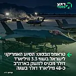 טראמפ מבסוט: הסיוע האמריקני לישראל מכניס למשק בארה״ב כ-48 מיליארד דולר בשנה