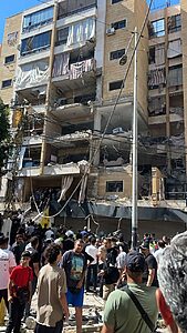 משרד הבריאות הלבנוני מעדכן: שני בני אדם נהרגו ועוד 11 נפצעו בתקיפה כנגד מפקדת חיזבאללה בדאחייה