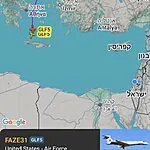 שני מטוסי לוחמה אלקטרונית מסוג EA-37B "קומפאס קול" של חיל האוויר האמריקני עושים כעת את דרכם מבריטניה לכריתים