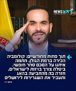החאבייר מיליי של קולומביה: תוך פחות מחודשיים מאז שהדיח את הנשיא האנטי-ישראלי – מנהיג קולומביה החדש, אבלרדו דה לה אספרייה, העביר שורת החלטות דרמטיות לטובת ישראל